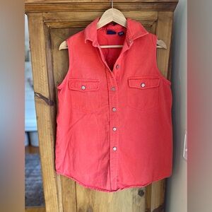 GAP Coral Jean Vest Small 100% Cotton